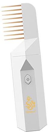 MagiDeal Elektrischer Diffusor Räucherstäbchenhalter mit Haarkamm Tragbarer USB wiederaufladbarer Weihrauch Räuchergefäß Elektronischer Räuchergefäß für den, Weiß