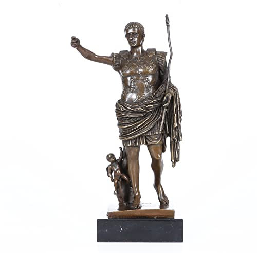 Statua di Ottaviano Augusto in bronzo famosa scultura imperatore romano Augusto Cesare statuetta da collezione decorazione per la casa 31 cm H