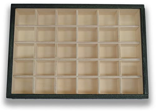 Caja Expositora de Madera con 30 Compartimentos