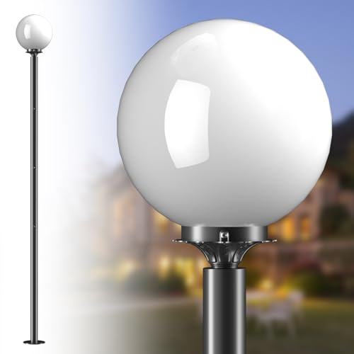 Lightdot 86'' Modern Outdoor Post Lights Globe Street Pole Lights Outdoor for Yard, 3000K IP65 Waterproof Heavy-Duty Aluminum Post Lamp Lighting with E26 LED Bulbs Included