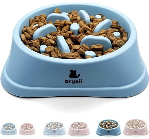 Antischlingnapf Hunde groß | Langsam und gesund Futterung, Slow Feeder Napf, Verdauungsfördernd, Anti-Erbrechen Schlingnapf, Rutschfest Standfuß, Hundenapf, Für große und XXL Hunde (Blau, Großer Hund)
