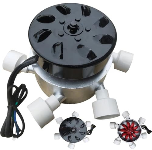 ZHOZHUT Generador Hidroeléctrico 3KW Generador De Turbina Hidroeléctrica 220V Generador Hidroeléctrico De Alambre De Cobre con Seis Racores De Entrada De 50mm, para Exteriores Ríos Campos,3000w,220V
