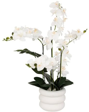 ATMOSPHERA CREATEUR D'INTERIEUR - Orchidea artificiale in vaso mick in ceramica bianca h80cm