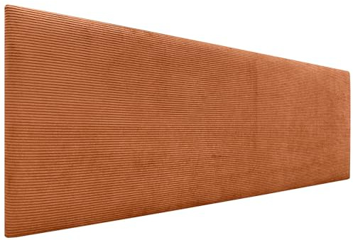 DHOME Cabecero de Pana Liso Alta Gama Moderno Cabezal Tapizado Cama Lujo Dormitorio Acolchado (Naranja, 135 cm)