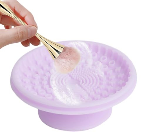Tappetino per la pulizia dei pennelli da trucco, per uso bagnato e asciutto, supporto per pennelli da trucco, strumento di pulizia per riporre e asciugare all'aria
