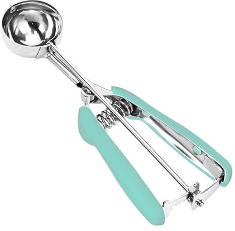 Ice Cream Scoop, 18/8 Stainless Steel Cookie Scoop, Cookie Scoops for Baking, 2.5Tbsp/42ml/1.4 oz Cookie Dough Scoop, Ice Cream Scooper with Trigger Release, Cookie Scooper for Baking(Mint Green)