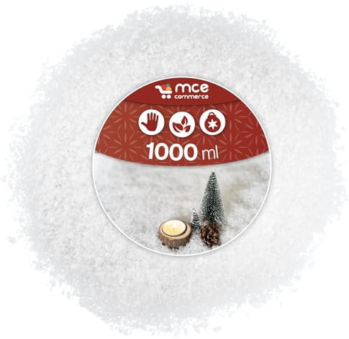 MCE-Commerce Neige décorative trompeuse réaliste 1000 ML, Cellulose, Blanc, 1x1x1 mm