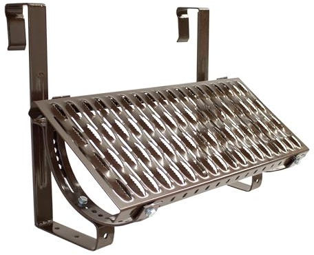 Decket Laufrost für Dach & Schornstein, Set Typ D mit Dachtritt, Haltern | Befestigungen & Befestigungsschrauben; Trittfläche für Dacharbeiten; Laufgitter; 60 cm Länge; Braun