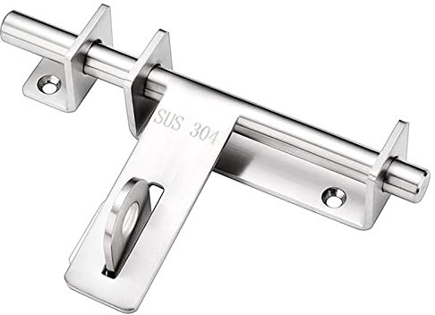 Chiusura for cancello scorrevole, serratura for porta scorrevole, chiavistello a cilindro con solido acciaio resistente, serratura con chiavistello scorrevole con finitura spazzolata for porte e fines