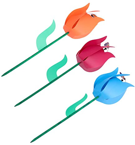Sosoport Lot De 3 Moulins À Vent Décoratifs en Plastique pour Jardin Parterre De Fleurs Design en Vrac Couleur Aléatoire