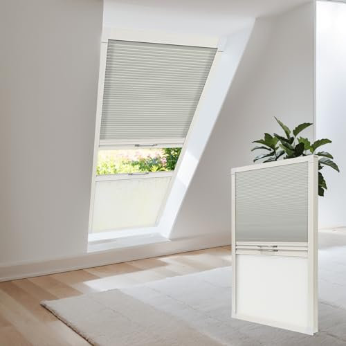 Tende per lucernario senza fili di dimensioni personalizzate, per giorno e notte, paralumi a nido d'ape, per soffitto, finestra, filtraggio della luce, tende da tetto pieghettate, facili da