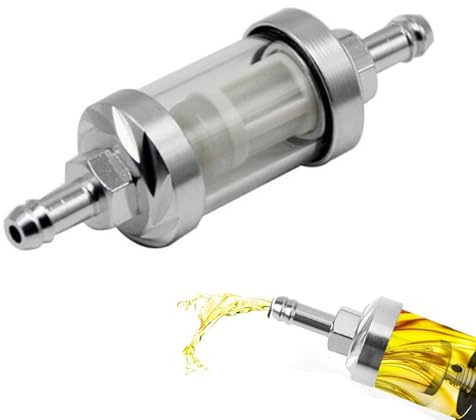Filtre À Essence Universel 5/16 Inch, Filtre À Carburant En Verre 8mm, Filtre À Essence En Ligne De Moto, Filtre À Essence En Aluminium Remplacement Pour Mini Vélo De Vélo De Moto ATV