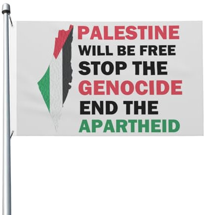 Bandera De Terraza Palestina Será Libre. Detengan El Genocidio Y Acaben Con El Apartheid. Bandera Del Patio Resistente A La Decoloración Uv Bandera Piratas Para Coche, Césped, 90X150cm