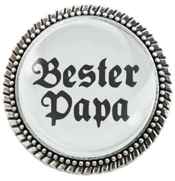 Gaudi-Brosche Bester Papa von Woidladinger in Silber oder Bronze