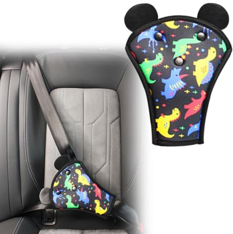 BAUCH Protege Ceinture Voiture Enfant 1 coussin abdominal pour ceinture de sécurité pour enfants dans la voiture (motif dinosaures, adapté à la protection de la sécurité des enfants en voiture)
