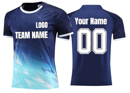 Generisch Personalisiert American Football Trikot, Custom Football Jersey Spieltrikots mit Name Nummer Logo, Schnelltrocknend Atmungsaktiv Kurzärmelig Fußballtrikot