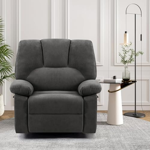 HOMYEDAMIC Relaxsessel mit Liegefunktion, TV-Sessel mit Seitengriff, 150 kg (Dunkelgrau-1)