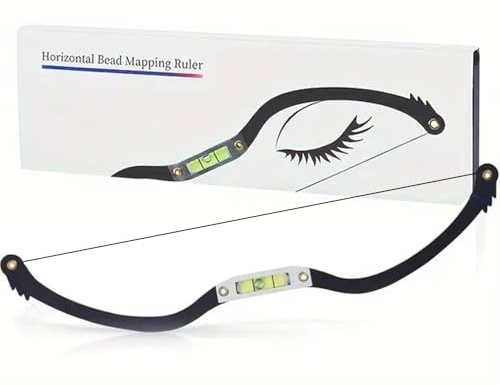 BOLUOYIN Permanent Makeup Eyebrow Line Marker Ruler for Eyebrow Mapping String Pre-Inked Microblading Tattoo PMU String Measuring Eyebrow (Black)