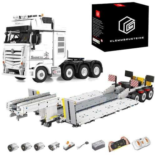 KYLON Technik LKW mit Anhänger Bausatz, YC-GC007 Technik LKW mit Tieflader, 4478 Teile Truck mit Anhänger Modell für Erwachsene Baufans