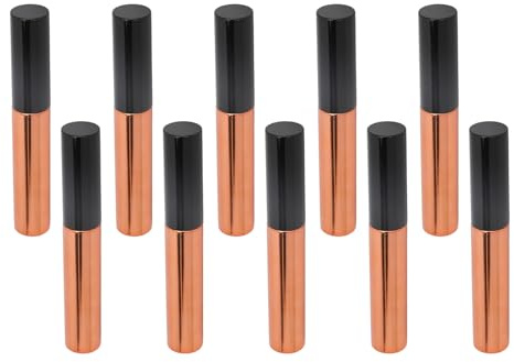 Pongnas 10st 10ml Tom Mascara Tube Ögonfranskrämflaska för Resande Nybörjare och Makeupartister Svart Rose Guld Plast 10ml 10st