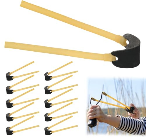 AIUNBEST 10 fionde in gomma in lattice naturale, altamente elastico, antistrappo, per centrifuga e catapulte, per uso all'aperto e per allenamento di tiro