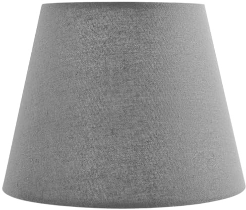 25 cm Lampenschirm, Kegel, Baumwollstoff mit weißer PVC-Rückseite, handgefertigtes Produkt, für Tischlampe, Stehlampe Rot (Grau)