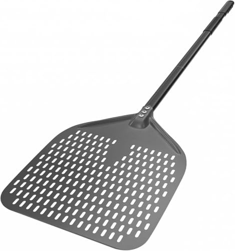 ZITFHMOW 14inch Pizza Peel, Professional Rectangular Pizza Paddle, Hard Anodized Aluminum Turning Pizza Oven Peel for Home Kitchen Baking Tools