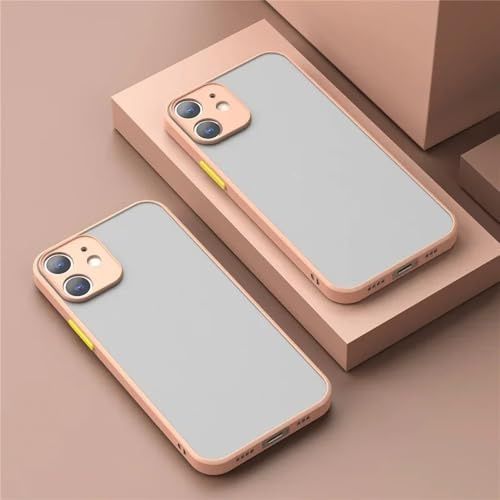 GHVWYX Custodia antiurto sottile opaca per iPhone 15 16 13 12 11 14 Pro Max Plus Mini XR XS X Custodia rigida trasparente in silicone Capa funda, rosa, per iPhone 13 Pro Max
