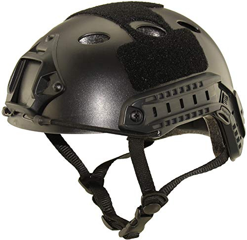 Mehrzweck-Sporthelm PJ-Typ schneller Helm taktischer Schutzhelm for Airsoft Paintball (Schwarz)
