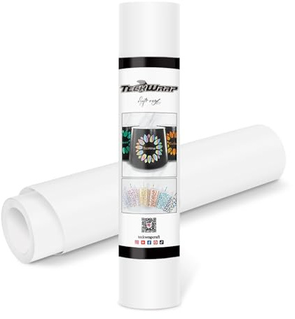 TECKWRAP Permanent Adhesive Vinyl 12 x 10ft, Matte White