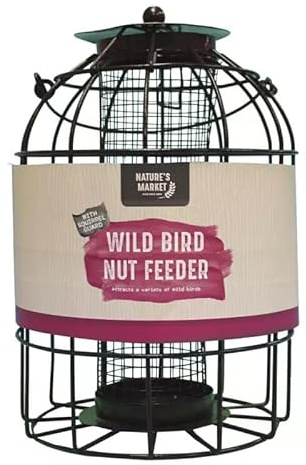 Homezone® NUT Bird Feeder with Cage Safe Guard Outdoor Cage Pest Guard for Garden (Dark Green)