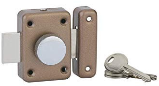 THIRARD - Verrou à Bouton VSPM pour Porte Intérieure - Cylindre 35 mm - Bronze - 3 Clés Nickelé - Sécurité Domestique - Coffre Acier Embouti - Bouton/Cylindre Bronze