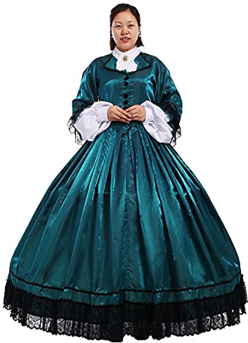 COSDREAMER Robe de Renaissance pour Femme Style Victorien Édouardien Rouge Bordeaux Taille (Wine Red, m)