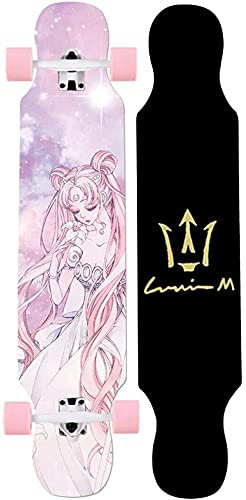 HanPiaoLiang Longboard Skateboard, Anfänger Ahorn Longboard Brush Street Dance Board Skateboarding 42 Zoll Lang X 9 Zoll Erwachsene Kind Mädchen Junge Teen Max Laden 150kg(Color:B)