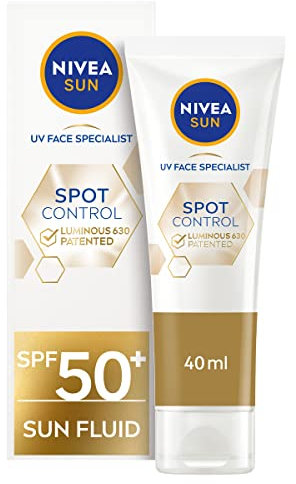 NIVEA SUN UV Face Specialist Dark Spot Control Fluid SPF50 (40ml), Protects Against Sun-Induced Dark Spots, with NIVEA LUMINOUS 630, Hyaluronic Acid, and Vitamin E