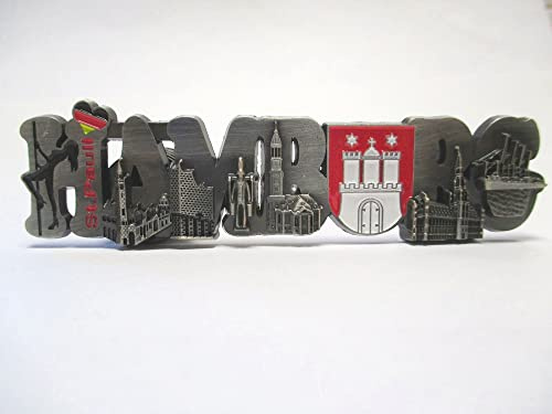 Hamburg Metall Magnet Schrift Elbphilharmonie Michel Reeperbahn St.Pauli