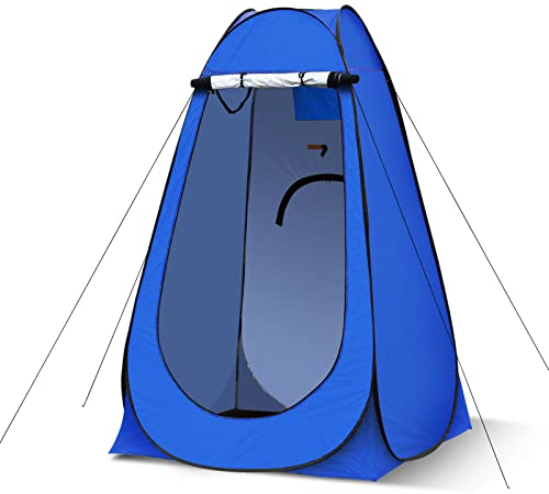 LEMROE Tenda fasciatoio pop-up per esterni, con buona ventilazione, spazio per la privacy, per campeggio, picnic, pesca, spiaggia, riparo dal sole all'aperto, doccia, WC (blu, 120)