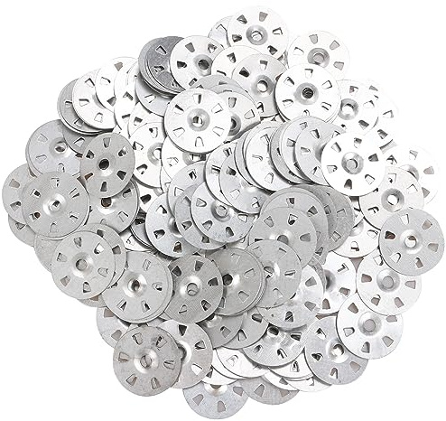 LOLYSIC 500Pcs Tile Backer Board Washers, 30mm Galvanised Steel Insulation Washers, Metal Easy Fix Washers for Plasterboard Thermoboard Gypsum Insulation Board