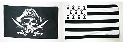 AZ FLAG Pirate Sabres - Drapeau Corsaire - Drapeaux Bretagne - Drapeau Breton - France Polyester léger