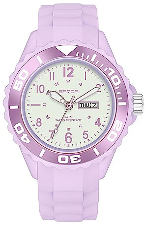 FORSINING Orologio da donna, analogico, al quarzo, sportivo, cinturino in silicone, impermeabile, orologio da infermiera, calendario, datario, 24 ore, con lancetta dei secondi