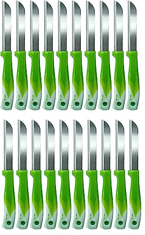 CLEARFEE Solingen Obsmesser Schälmesser Made in Germany aus Edelstahl Gemüsemesser Allzweckmesser Allesschneider sehr scharf (grün-weiß, 20)