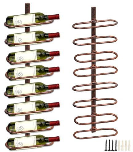 KHayRovies Weinregal Wand Metall, Weinflaschenhalter zur Wandmontage, Weinhalter für 8 Flaschen, Flaschenregal Flaschenhalter Hängeregal Flaschenständer Weinflaschenregal für Wein (B)