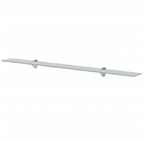 Natulvd Badregal 100 cm gehärtetes Glas schwebendes Regal mit 8 mm dickem Glas Duschaufbewahrung Wandhalterung rechteckiges Regal – transparent – 100 x 10 cm