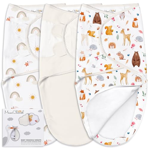 Mama Cheetah Baby Pucksack, Bio-Wickeldecke, Wickeltasche für Neugeborene, verstellbare Trageschlinge, einfaches Wickeln für Jungen und Mädchen von 0-3 Monaten