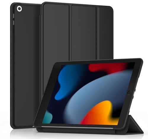 Funda para iPad 9ª 2021/8ª 2020/7ª 2019, iPad 10,2 Pulgadas, Estuche con Activación/Desactivación Automática para iPad 9/8/7 (Negro)