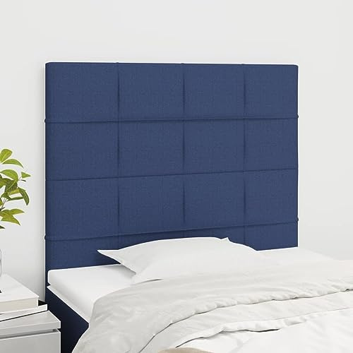CKioict Betthaupt Wandkissen Bett Bettkopfteil Schlafzimmer Kopfteile 2 STK. Blau 100x5x78/88 cm StoffGeeignet für Schlafzimmer, Gästezimmer, Schlafsaal