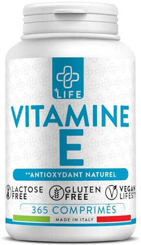 Vitamina E Pura 365 Dosi PiùLife, 60mg Per Compressa 89UI, Integratore Vitamina E Per Viso Pelle, Occhi Vista, Vitamine Per Capelli, Benessere Antiossidanti Integratori