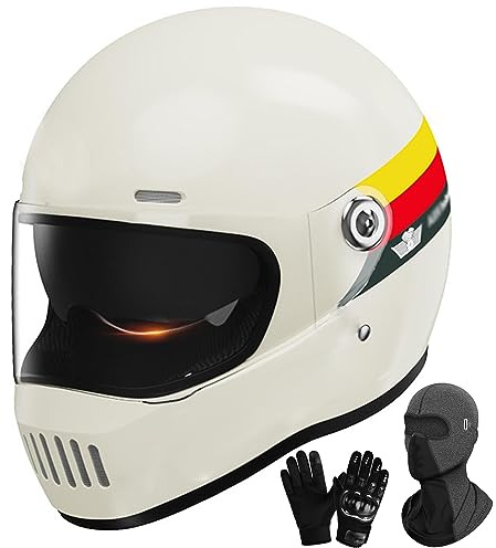 Vintage-Integral-Motorradhelm, hochklappbare Vollvisiere, modulare Helme, Motorradhelme für Männer und Frauen, kompakt, leicht – Motorradhelme, Einheitsgröße, Integralhelm, ECE-geprüft