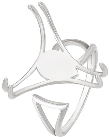 BENECREAT Dreieck 925 Sterling Silber Stein Kralle Lünette, 20 mm Verstellbare Ringrohlinge Mit 3 Kralle, Fingerring-Basis Für Die Herstellung von Handgefertigtem Schmuck