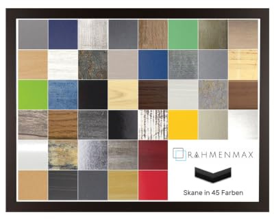 RahmenMax Skane Bilderrahmen Posterrahmen Puzzlerahmen 40x80 cm Braun Dunkelbraun 80x40 cm mit weisser Rückwand und klarem Acrylglas